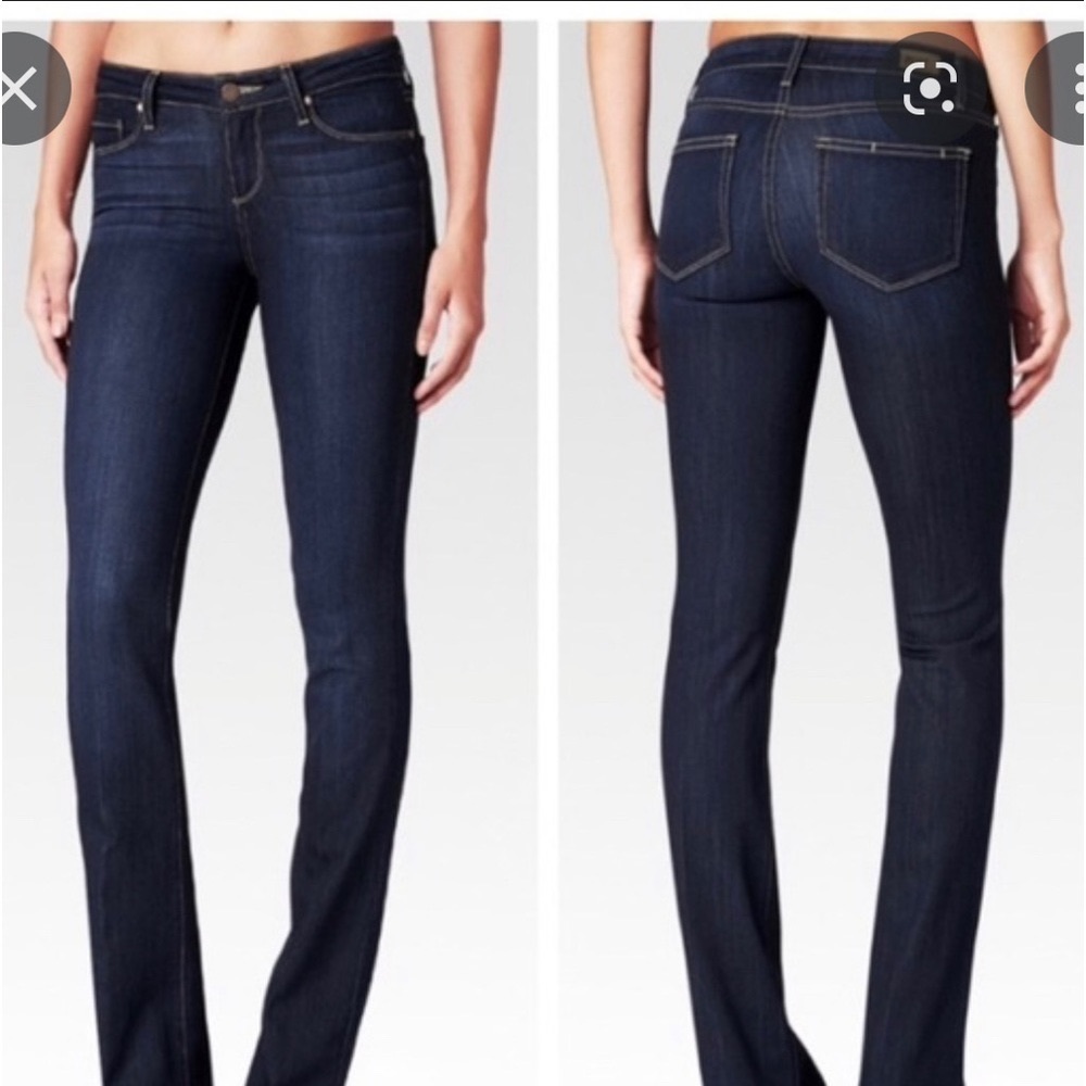 Paige Manhattan Armstrong Stretch Dark Wash Bootcut Jean